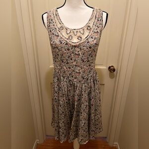 Staring at Stars(Anthropologie) sz 6 sleeveless cotton print dress-back zip